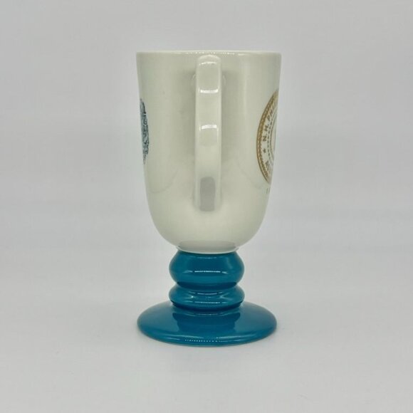 Vintage Hall China 1963 Blue Base Footed Souvenir Coffee Mug Set of 4 NH Pharma. - Picture 8 of 14